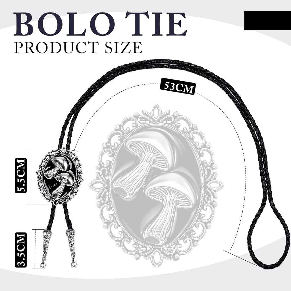 Bolo Tie for Men Mushroom Bolo Tie Western Cowboy Necktie Accessories Punk Retro