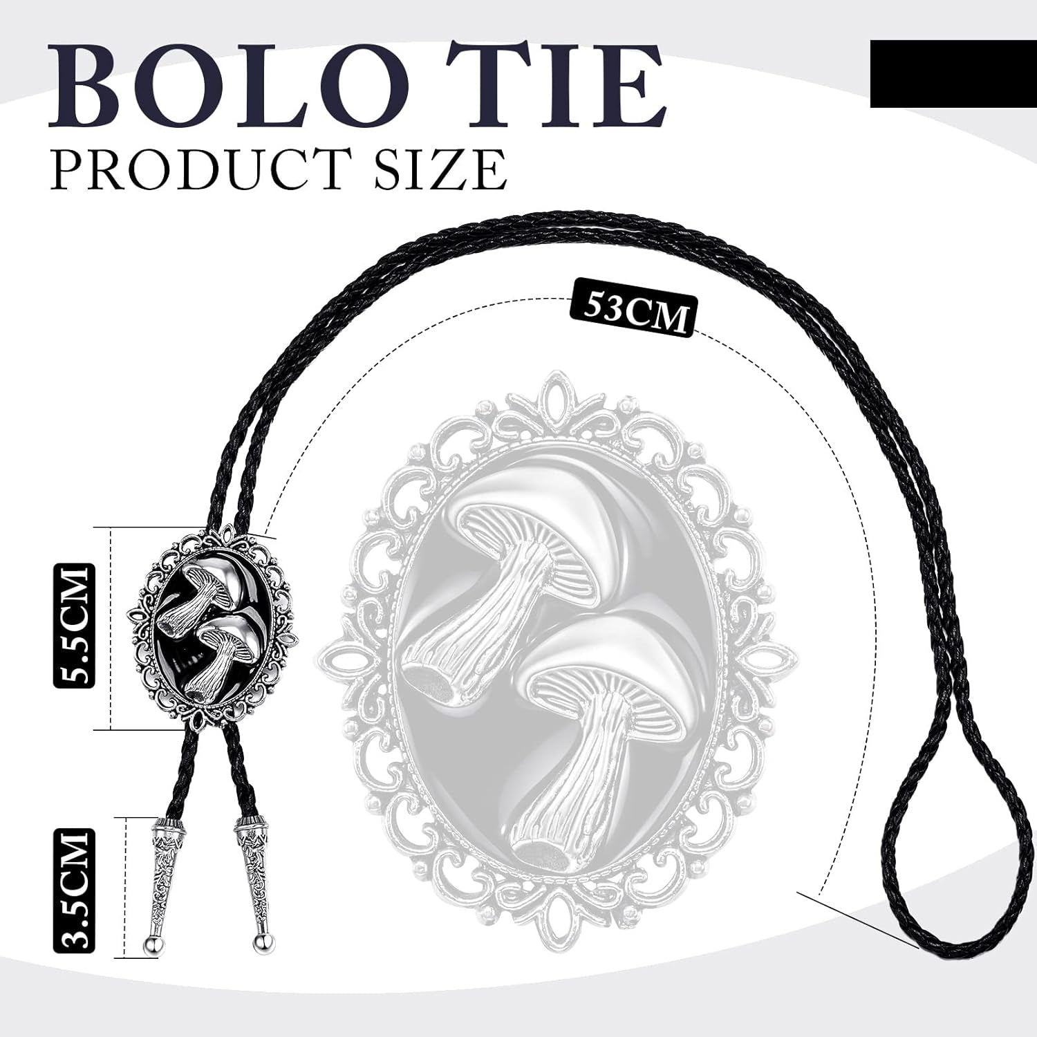 Bolo Tie for Men Mushroom Bolo Tie Western Cowboy Necktie Accessories Punk Retro