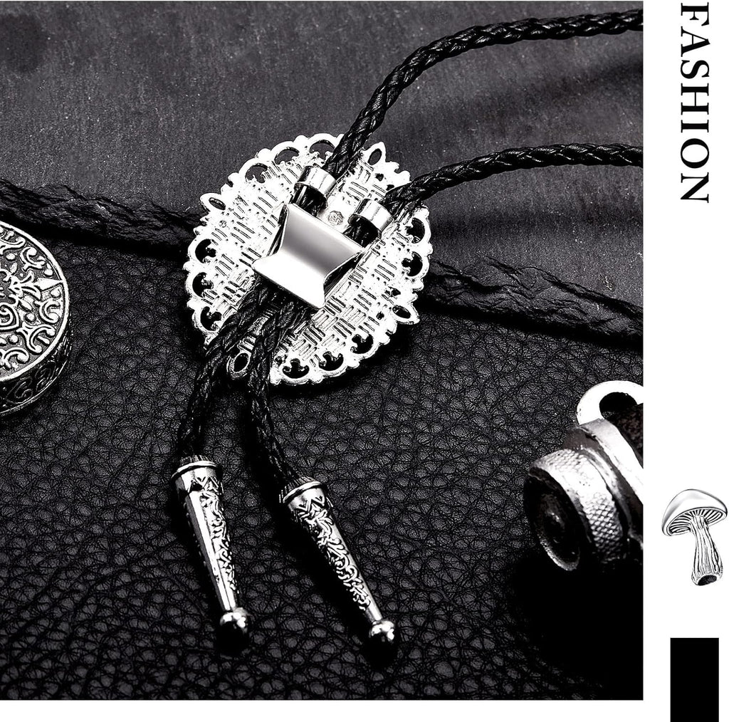 Bolo Tie for Men Mushroom Bolo Tie Western Cowboy Necktie Accessories Punk Retro