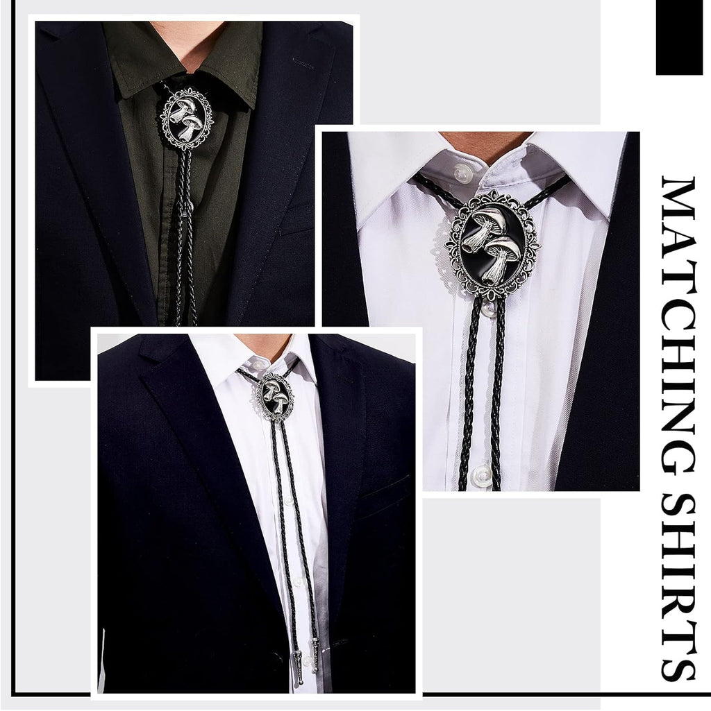 Bolo Tie for Men Mushroom Bolo Tie Western Cowboy Necktie Accessories Punk Retro