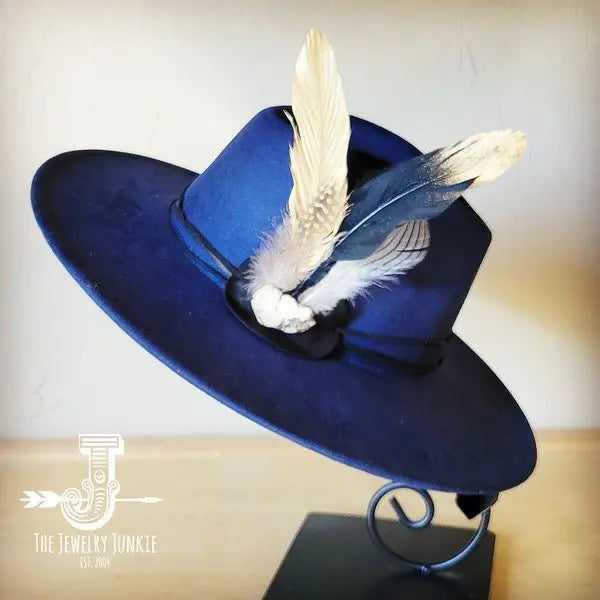 BlackGold Feather&Turq Slab Hatband Choice Hat