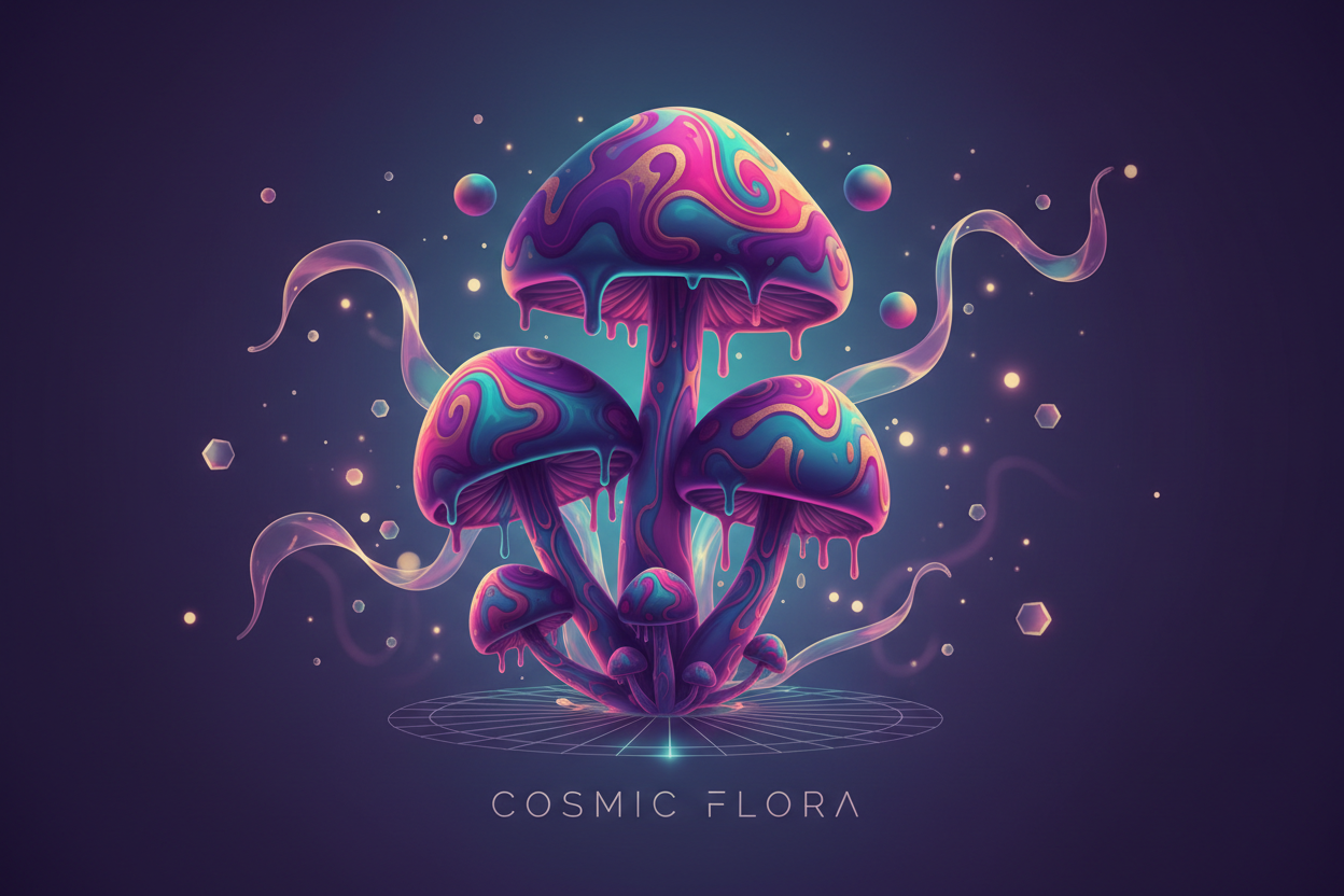 trippy mushroom background for high quality store